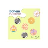 LiyaCraft Bohem 5 Adet Pastel Renkte Rozet