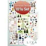 LiyaCraft Muhteşem Ramazan Sticker Set Tam 10 sayfa Ramadan Sticker's Set Planner Ajanda Bullet Journal Için