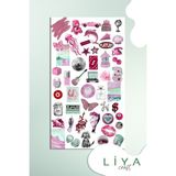 Liyacraft Pembe Temalı Yapışkanlı Sticker Seti Ajanda ve Bullet Journal İçin Özel Desenler