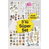 Liyacraft Süper Sevimli 150 Adet Kedi Sticker Set-Planner Ajanda Bullet Journal Için Uygun Set
