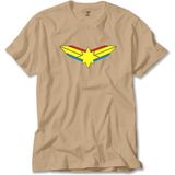 Liyada Captain Marvel Logo Krem Tişört Liyada - 5XL