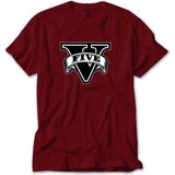 Liyada Gta Five Black Logo Kırmızı Tişört Liyada - 5XL
