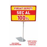 liyanamoda Fırsat Sepeti Seç Al 100tl Pvc Etiketli Ayaklı A4 Ebat Çerçeve