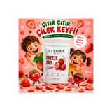 LİYORA FOOD Freeze Dry Çilek 15 g Dondurularak Kurutulmuş Kuru Meyve Cipsi