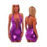 Liyuza B100711 Fantazi Lame Mini Elbise SİYAH S