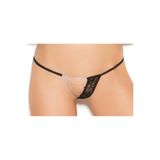 Liyuza Bacio Fantezi Zincirli Dantelli String-Tanga BC1294 siyah S