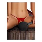 Liyuza Büyük Beden Fantazi Kırmızı Özel Ağı Açık Seksi Metalli String-tanga Kırmızı XL