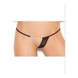 Liyuza Büyük Beden Fantezi Zincirli Dantelli String-tanga Siyah 2XL