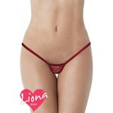 Liyuza Dantelli Mini Büyük Beden Tanga Kırmızı 2XL