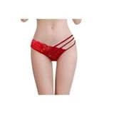 Liyuza Dantelli Şerit Detaylı String Külot Mavi M