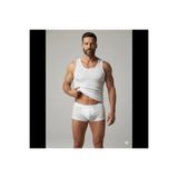 Liyuza Erkek Beyaz File Tank Top Boxer Takımı Karışık-Çok Renkli M