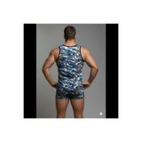 Liyuza Erkek Kamuflaj Tank Top Boxer İç Çamaşır Takımı Çok Renkli S