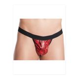 Liyuza Fantezi Kırmızı Lame Seksi Erkek String - Tanga Kırmızı M
