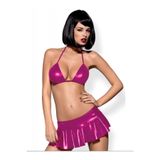 Liyuza Fantezi Pembe Mini Etekli Seksi Sütyentakım Seksi İç Giyim Pembe M