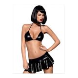Liyuza Fantezi Siyah Mini Etekli Seksi Sütyentakım Seksi İç Giyim Mariposa Secret siyah S