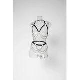 Liyuza Giyim Siyah Harness Takım Zincir Detaylı Metal Halka Aksesuar - Brf1195