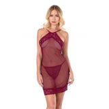 Liyuza HERŞEYTREND Bordo Kısa File-Tül Gecelik 8132 bordo L