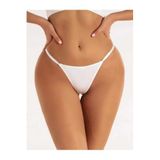 Liyuza HERŞEYTREND Zincir Kalp Detaylı Fantezi Beyaz String Tanga Beyaz S/M