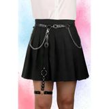 Liyuza Jartiyer Harness Deri Zincirli Bacak Harness Brf798 Siyah L/XL