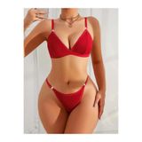 Liyuza Kadın Kırmızı Zarif Bikini Mayo Takımı Özel Tasarım Kırmızı Standart