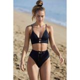 Liyuza Kadın Siyah Yüksek Bel Özel Bikini Takımı SİYAH S