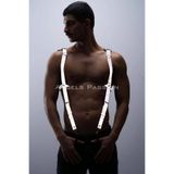 Liyuza Karanlıkta Parlayan - Reflektörlü Pantolon Askısı, Erkek Göğüs Harness - Reflektörlü Clubwear - Brf
