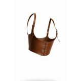 Liyuza Mulvxbrf Brf02 Omuzdan Askılı Taba Korse Kadın Kemer, Taba Kadın Deri Kemer - Brf1428 (Mulvix) Renkli L/XL