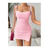 Liyuza Pembe Fantezi Clup Elbisesi 6675 PEMBE L/XL