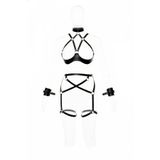 Liyuza Siyah Harness Takım Deri Jartiyerli Boyunluk Detaylı - Brf1189 Haki L/XL