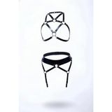 Liyuza Siyah Harness Takım Deri Metal Halka Detaylı Vücut Kemeri - Brf152 Woman Taba 2XL/3XL