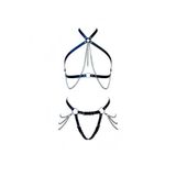 Liyuza Siyah Harness Takım Zincir Detaylı Deri Vücut Kemeri - Brf1084 Siyah S/M
