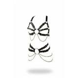 Liyuza Siyah Harness Takım Zincir Detaylı Metal Halka Aksesuarlı - Brf1260 Woman