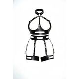 Liyuza Siyah Jartiyer Harness Deri Vücut Korse Tokalı - Brf1302 Haki L/XL