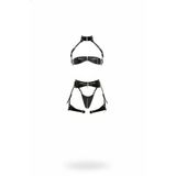 Liyuza Siyah Jartiyer Harness Suni Deri Fermuar Detaylı Bralet Takım - Brf1373 Woman Haki L/XL