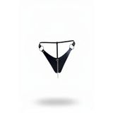 Liyuza Siyah Tanga - Külot Deri Metal Halka Zincirli - Brf1275 Woman Haki XS-S