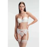 Liyuza Sütyen, Jartiyer, String Ve Çorap Takımı Ekru 90B