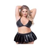 Liyuza Tegan Büyük Beden Fantezi Sütyen Ve Pileli Mini Etek Takımı Tg2710129 Resimdeki 3XL