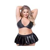 Liyuza Tegan Büyük Beden Fantezi Sütyen Ve Pileli Mini Etek Takımı Tg2710129 Resimdeki 4XL