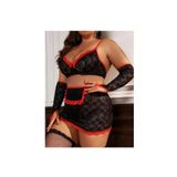 Liyuza Tegan Fantazi Seksi Dantel Babydol Fantezi Gecelik (Çorapsız) Tg279233 Siyah S