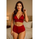 Liyuza Yüksek Bel Şortlu Bralet Takım Beyaz M
