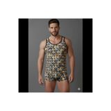 Liyuza,Erkek Desenli Tank Top Boxer Takımı Çok Renkli S