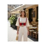 Liyuza,Kırmızı Kadın Kemer Bağcıklı Korse Bel Aksesuarı - Brf1429 Haki L/XL