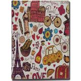 Liz Defter Suni Deri Desen Baskılı 14X20Cm Çizgili BSK180C