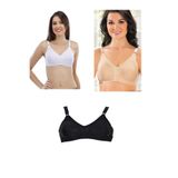 Liza Dikişsiz Jarse Toparlayıcı Kadın Sütyen 3'lü Paket, Karışık Renk, 80 Beden