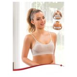 Liza İnce Askılı Pedli Büstiyer, Seamless, Ten, XL Beden