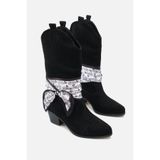 Liza Shoes Kadın Fularlı Kovboy Kısa Topuk Çizme A030-K899