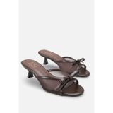 Liza Shoes MİA Kadın Önü Fiyonklu Yanı Şeffaf Kısa Topuklu Terlik A006-K2611