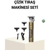 Lizbon Center T Bıçaklı Profesyonel Çizik Tıraş Makinesi Seti – 120 Dakika Kullanım Şarj - HBSBLC9968-3 - Renkli