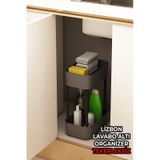 Lizbon Çok Amaçlı 2 Katlı Banyo Organizer Düzenleyici Dolap Içi Tezgah Altı Tekerleksiz Organizer Gri