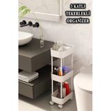 Lizbon Çok Amaçlı 3 Katlı Evye Altı Düzenleyici Dolap Içi Tezgah Altı Tekerlekli Organizer
